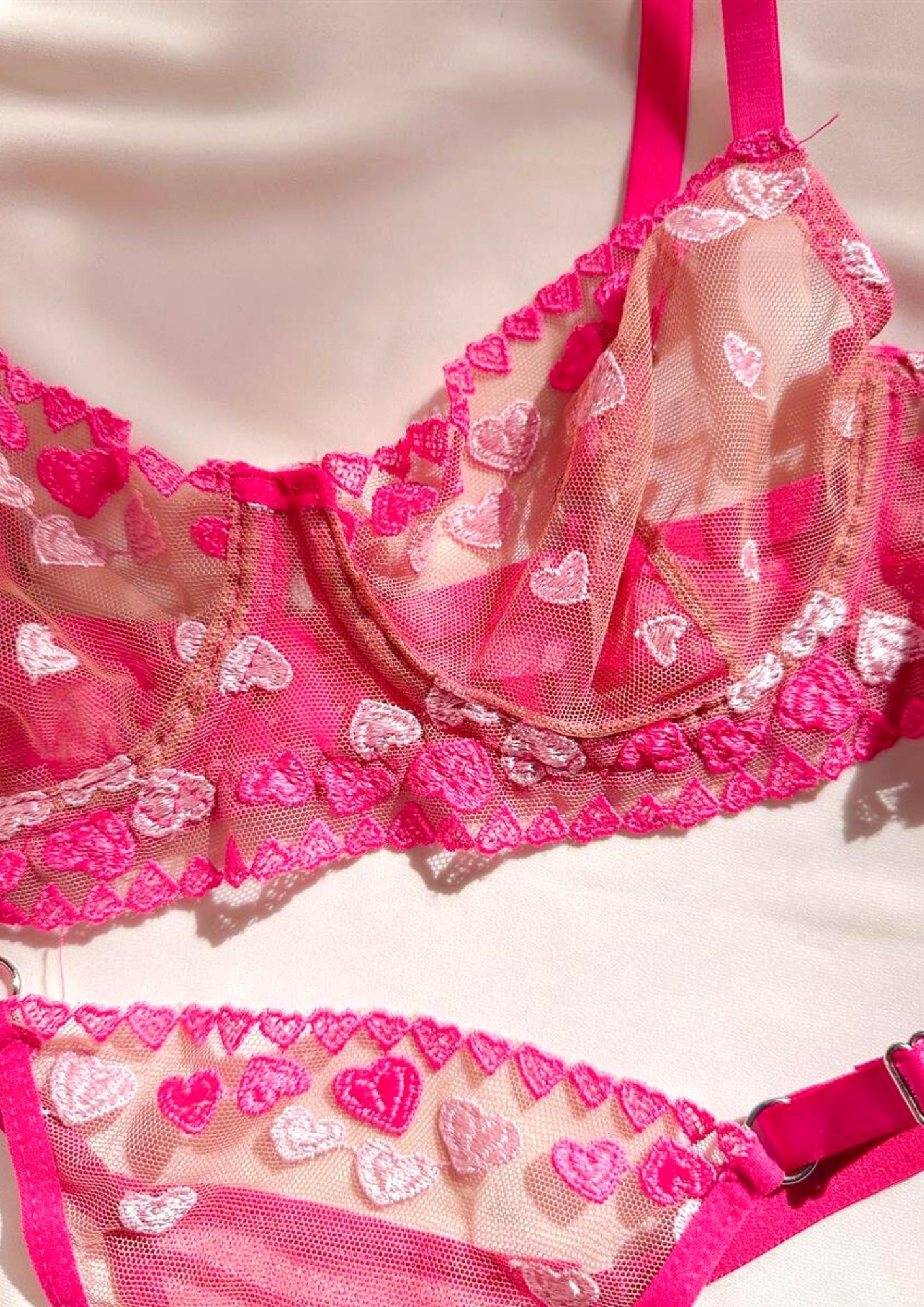 Pink Hearts Affair  | Underwired Lingerie Set